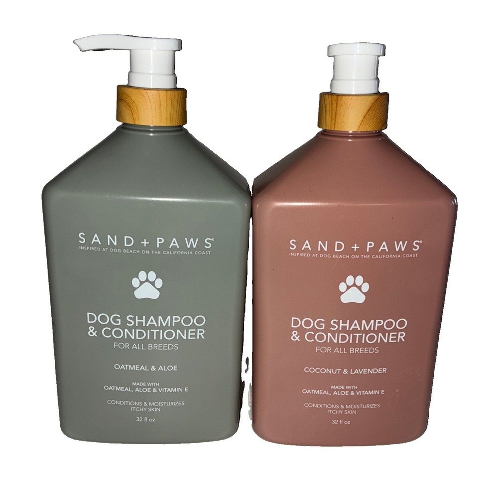 Sand + Paws Dog Shampoo Conditioner Coconut/Lavender Oatmeal/Aloe Itchy Skin (2)